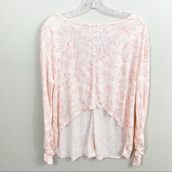 Free People Sahara Printed Asymmetrical Hem Pink/Cream Top - Picture 6 of 6